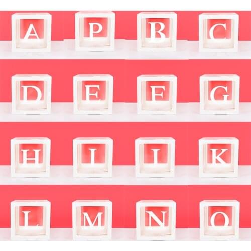 Baby Shower Decor A-Z Clear Plastic Balloon box baby name box babyshower boy girl baby reveal party latex macaroon balloon decor