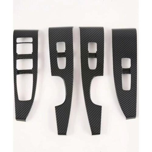 For Kia Sorento MQ4 2021 2022 ABS Carbon Fiber Door Window Glass Panel Armrest Lift Switch Button Cover Trim Car Accessories