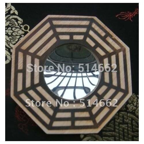 Feng Shui Peach Wood Bagua Mirrors Pakua 4 Inch G9007