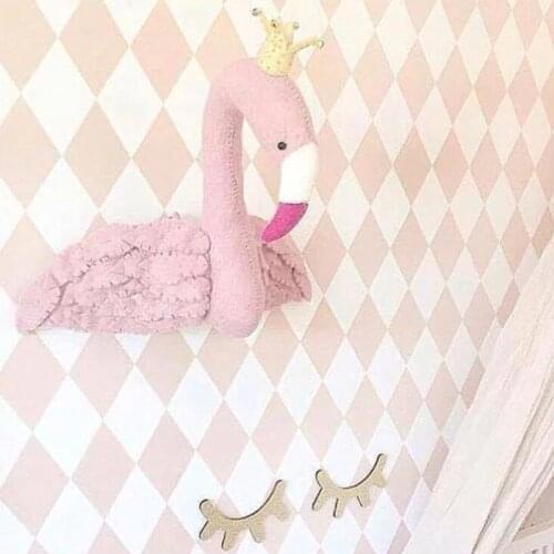 Ins Beautifully Crafted Peacock Ornaments head wall toy decor Romantic Cute baby animal head wall decoration Plush wall Stuffed