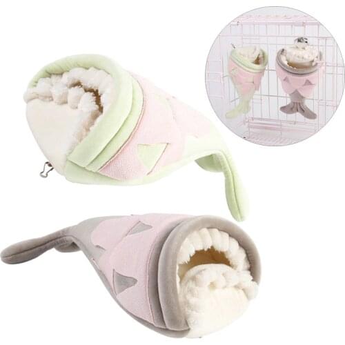 Shark Fish Mouth Shape Small Pet Cage Mini Animal Winter Pet Cotton Hamster Sleeping House Bag Rodent/Guinea Pig/Rat/Hedgehog