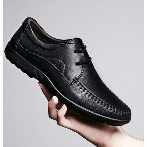 Man Genuine Leather Shoes Rubber Sole New Autumn Business Casual oxford Shoes Man Genuine Leather Business Shoes