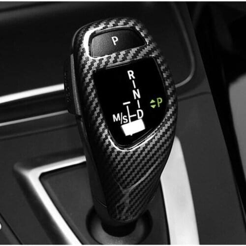 Carbon Fiber Sticker ABS For BMW F20 F30 F31 F34 X5 F15 X6 F16 X3 F25 X4 F26 F10 F18 F07 F06 F12 Car Gear Shift Head Cover Trim