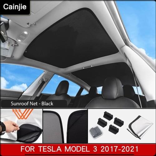Sun Shades 2021 Car Glass Roof Sunshade For Tesla Model 3 2017-2021 Shading Net Rear Front Shades Cover