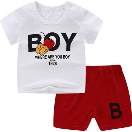 Casual Suit Unisex Baby Short Sleeve Shorts Suit Boy Cotton Round Collar T-shirt Baby Girl Summer Clothes Infant Clothing