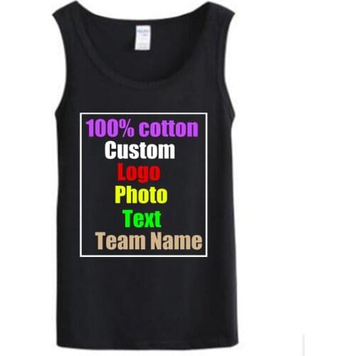 Customized picture logo vest sleeveless blank cultural shirt men