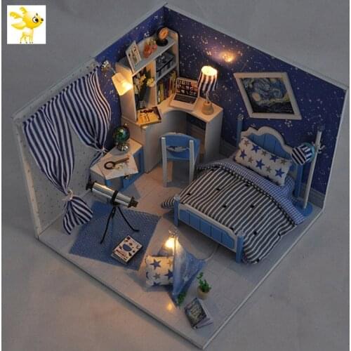 Assemble DIY Wooden House Miniaturas With Furniture DIY Miniature House Dollhouse Toys For Children Christmas And Birthday TW1