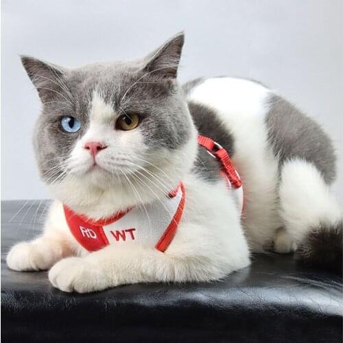 Pet Cat Vest Harness Leash Sets for Kitten Universal Reflective Chest Harnesses Strap For Cat Supplies Walking Cat Rope