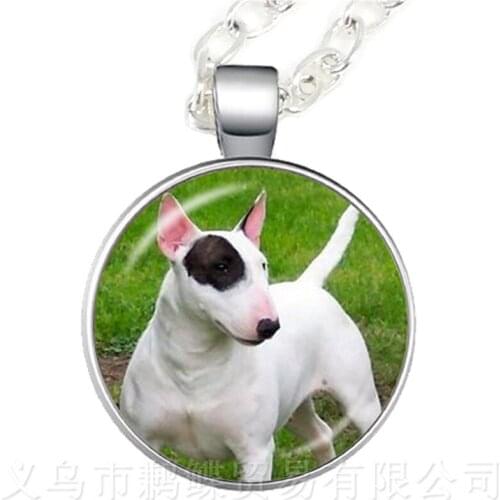Schnauzer Picture Necklace 25mm Round Glass Dome Animal Pattern Series Pendant Dog Lover Creative Gift Handmade Sweater chain