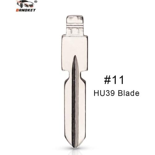 Dandkey 10pcs/lot Metal Blank Uncut Flip KD Replacement Remote Key Blade Type #11 For Benz 126 124 W140 S320 Car Blank Blade