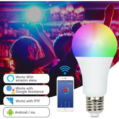 WIFI Smart LED light Bulb 9W/4W E27/E26 E14 RGB Dimmable For Google Home/Alexa 85-265V RGB+White Timer Function Magic Bulb