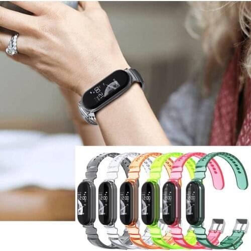 Universal Strap for Mi Band 5 Bracelet for Xiaomi Miband 3 4 5 TPU Candy Color Sport Silicone Wristband Repalcement