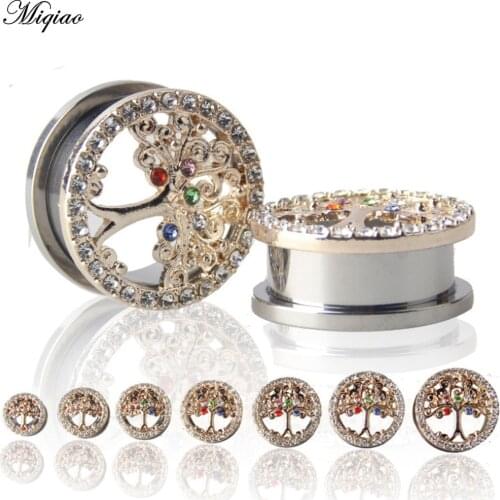 Miqiao Ear Plugs and Tunnels New stainless steel pulley auricle metal ear expansion body piercing jewelry Tunnel Jewelry