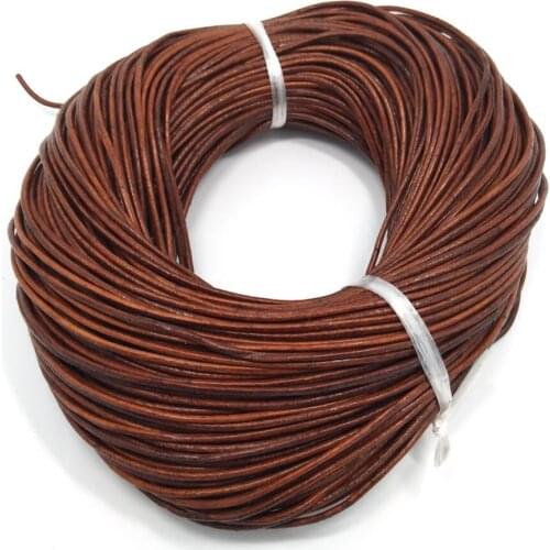 YIQIFLY Free Shipping 100 Yards Brown True Cowhide Leather Beading Cords 1mm 2mm and 3mm Beading Wire Handcraft Accessories