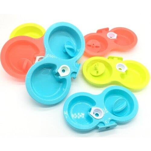 1pc Cute Automatic Water Drinking Feeder For Puppy Dog Cat Pet Cage Hanging Bowl S/L 3 Colors Dual Use Dogs Double Bowl