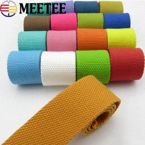 2Meters 38mm 2mm Thick Polyester Cotton Webbings for Backpack Strap Belt Canvas Ribbon Bias Binding Tape DIY Sewing Craft