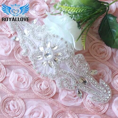 30pieces) Wholesale Hot Fix Handmade Glass Rhinestone Applique Strass Sew On Bling Applique for Wedding Dresses DIY Bridal Sash