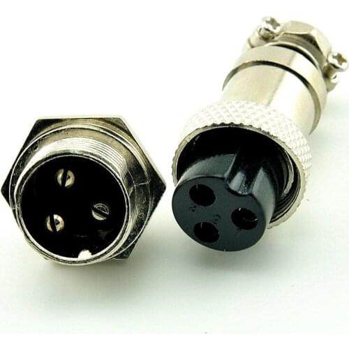 4Pcs/Lot Gx16 Gx16-3 3P 3Pin 16Mm Male&Female Wire Panel Connector Plug Circular Aviation Connector Socket Plug