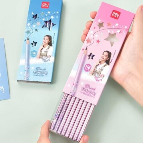8PCS kawaii school supplies special pencil for primary school students HB lead-free non-toxic writing pencil ensemble crayon