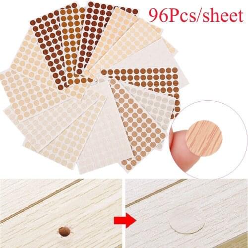 96PCS/Set 15mm Wall Sticker Self-Adhesive Screw Cover Caps Stickers Wood Craft Desk Cabinet Hardware Furniture Ornament Tools