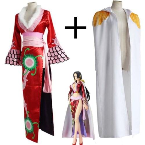 Anime One Piece Boa Hancock Female Emperor Cheongsam Cosplay Costume Halloween Party Game For Women Girls Dresses Cloak