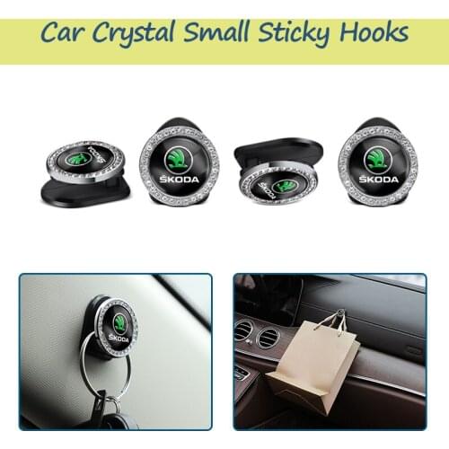 ABS Car Emblem Hook Sticker Fastener Clip Storage For Skoda Fabia Kamiq Karoq Kodiaq Rapid Scala Octavia Superb 2012 2013 Yeti