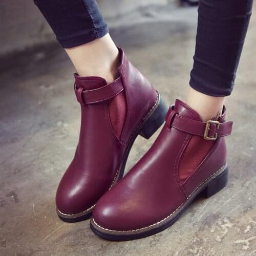 PU Leather Ankle Boots Women Spring Winter Casual Walking Shoes Lady Solid Outdoor Bootie Fashion Daily Shoes for Street Office