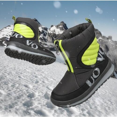 Dolakids Boys Boots New Winter Ankle Boots Girls Snowfield Cotton Shoes Warm Outdoor Sports Shoes for Children 4-16 Years old