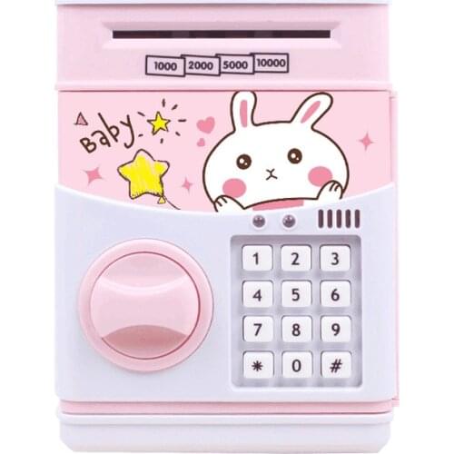Childrens Financial Toys ,Electronic Cartoon Piggy Bank ATM Bank Savings Box Birthday Gift Pendant code Automatic Coin Machine