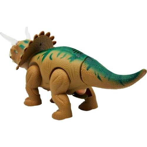 DINOSAUR Triceratop LAY EGG TOY WALK ROARING SOUND GIFT BATTERY OPERATED #B