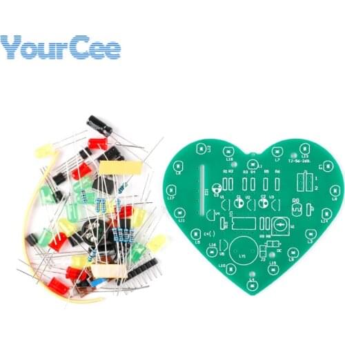 DIY Kit Heart Shape Light Control Music Kit 18 Leds Colorful DC 4.5V-5V DIY Electronic Production for Learning