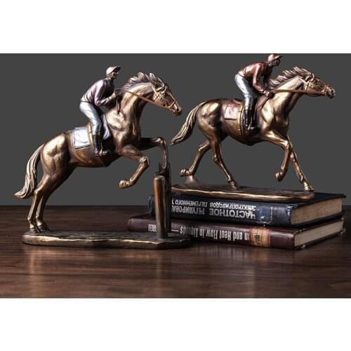 European Nostalgic Horse Racing Knight Office European American Style Horse Racing Resin Crafts Murals Ornaments Home Decoration