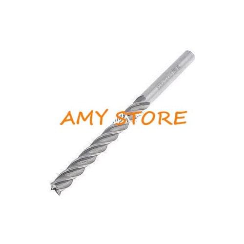HSS Helical Groove 4 Flute 8mm Dia Tip 120mm Length Cutting End Mill 8x8x60x120mm