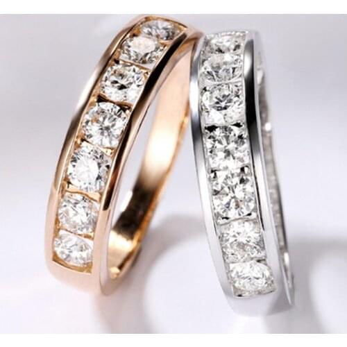 Trendy Round Couple Rings 925 Sterling Silver Women Luxury and Elegant Engagement Rose Gold Wedding Original Design Gift Jewelry