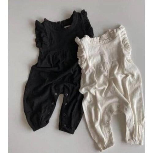 2021 Spring Summer Toddler Girls Ruffles Overalls Baby Boys Girls Rompers Korean Style Kids Overalls Sweet