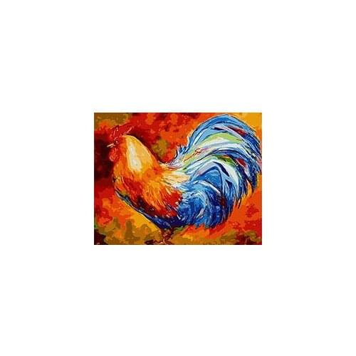 MaHuaf-W057 colorful Cock paintings for living room wall coloring by numbers on canvas for home decor