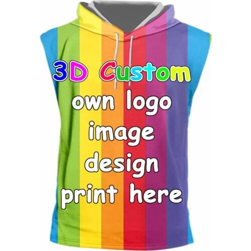 IFPD EU Size Customize Hooded Tank Top Mens Custom Vest 3d Printed DIY Your Own Design Summer Casual Tops wholesale dropship
