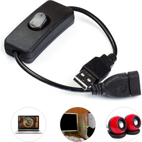 Copper Material USB Cable Male To Female USB Cable With Switch ON/OFF Extension Toggle For Fan LED Light Strip Power Line 28cm