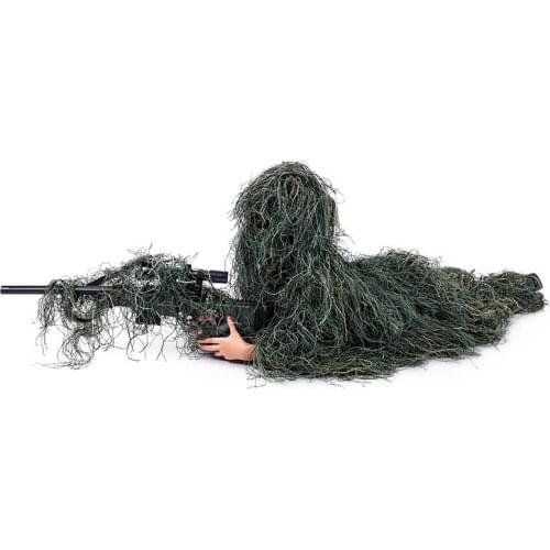 MENFLY Childrens Camouflage Hunting Ghillie Suit Snipe Game Clothes for Kids Cosplay Meadow Hide Grass Clothing for Sniper