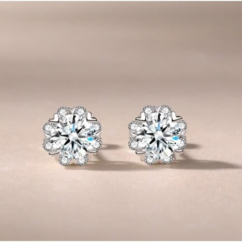 Cute/Romantic Wedding Stud Earrings for Women Solid 925 Sterling Silver Earrings Girl Fashion Gemstone Jewelry Party Gift New