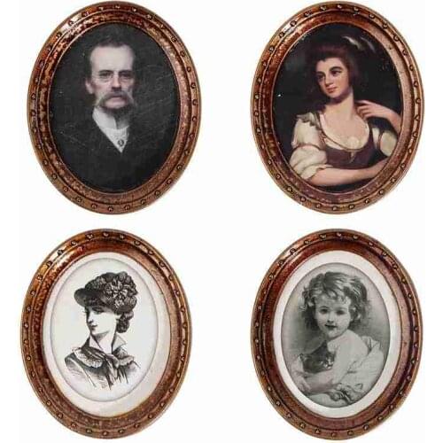 Miniatures Scale 1/12 Doll House Accessories Simulation Mini Portrait Frame Dollhouse Painting Decoration Dollhouse Ornament