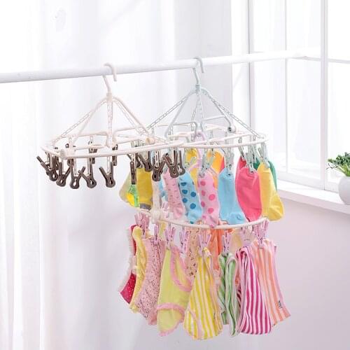 16 clip Long clothing multifunctional windproof hook cord lock plastic hanger 18 clamours underwear socks clothes