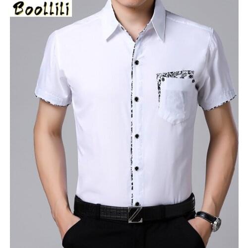2020 Men Casual Short Summer Sleeved Solid shirt Social Business Dress Brand Men Clothing Plus Large Size M-5XL 6XL 7XL 8XL