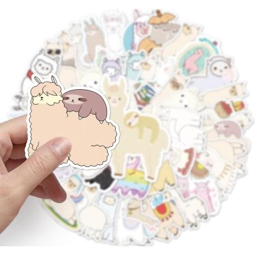 10/50Pcs Cartonn Cute Llama Alpaca Animal Stickers For Laptop Luggage Motorcycle Phone Skateboard Toys Car Diary Pegatinas