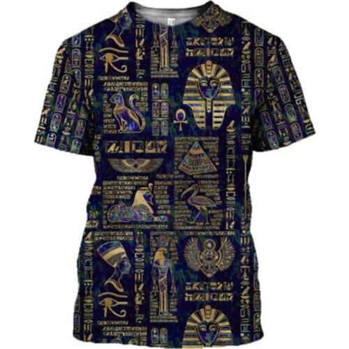 2021 New Horus Ancient Horus Egyptian God Eye of Egypt Pharaoh Anubis face 3d t shirts tees funny Harajuku short sleeve-053