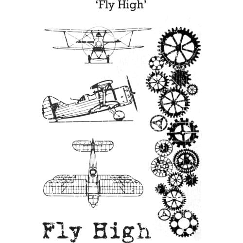 2021 New Steampunk Gear Aircraft Clear Stamps For DIY Craft Making Greeting Card Album Paper Scrapbooking No Metal Cutting Dies