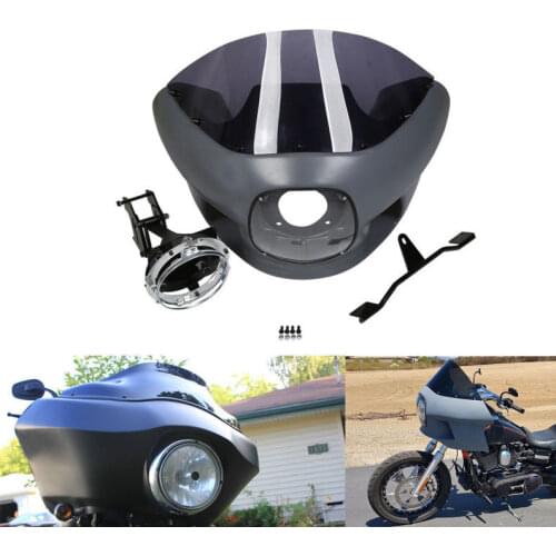 Motorcycle Fairing 7" Headlight Mount With Windshield For Harley Dyna Low Rider Street Bob Wide Glide Super Glide 2006-2017