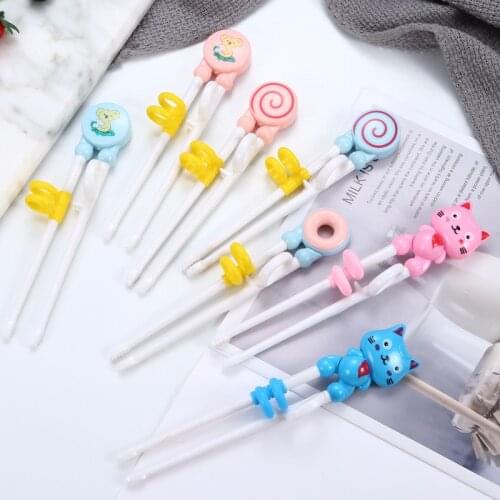 Cartoon Animal Head Chopsticks 1 Pair Children Eating Training Chopsticks Learn Chopsticks Correct Usage Baby Practice Chopstick