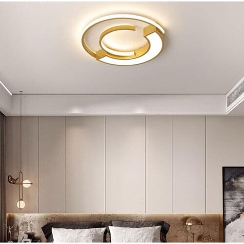 Modern Design Creative Luster Gold LED Ceiling Lamp for Bedroom Living Study Room Restaurant Kitchen Corridor Interior Lighting