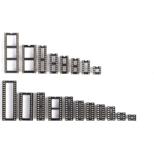 Straight plug DIP microcontroller chip round hole base sub IC socket integrated block 8P 14 16 20 28 40P feet